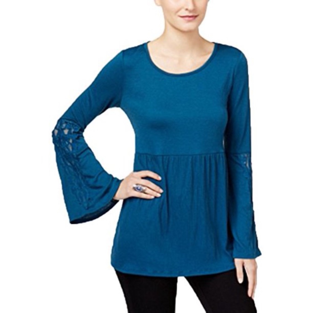 Women’s Style & Co. Teal Long Sleeve Blouse Size M